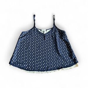 Navy Blue Patterned Women's Blouse